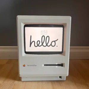 Black Acrylic Frame to Install an iPad Mini 6 or 7 into a Vintage Macintosh