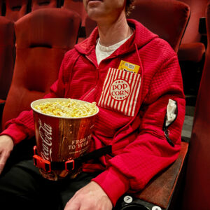 The Ultimate Movie Theater Jacket - Snack Smuggling Hoodie with Popcorn Holder & Clear Phone Pocket